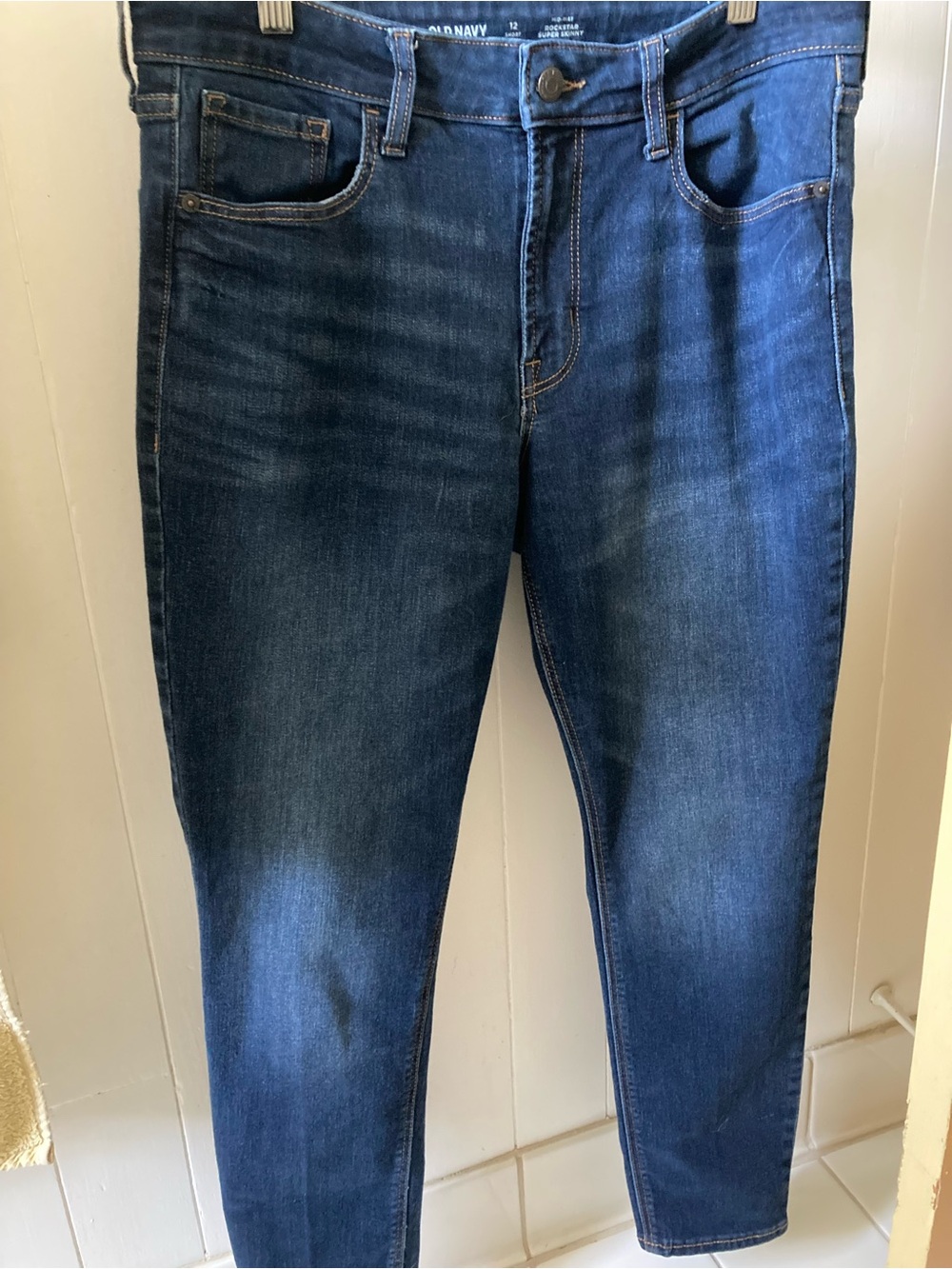Jeans, 5-pocket, mid-rise skinny jeans, 12 S, Old Navy